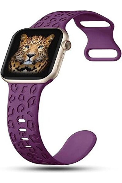 Alstrap Apple Watch 11-10 42mm 6 7 8 9 10 Se Uyumlu 38-40-41mm Leopar Desenli...
