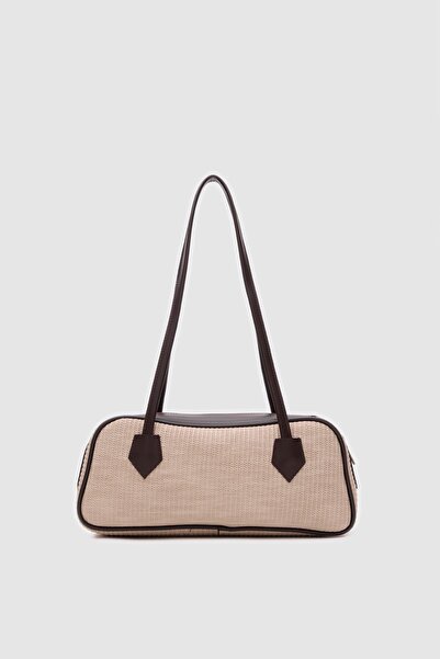 Shule Bags Τσάντα Boheme Wicker Baguette Μπεζ