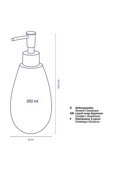 Kela Soap dispenser Dots gray-brown ceramic 350 ml