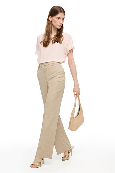 Perspective High Waist Straight Leg Blended Pants