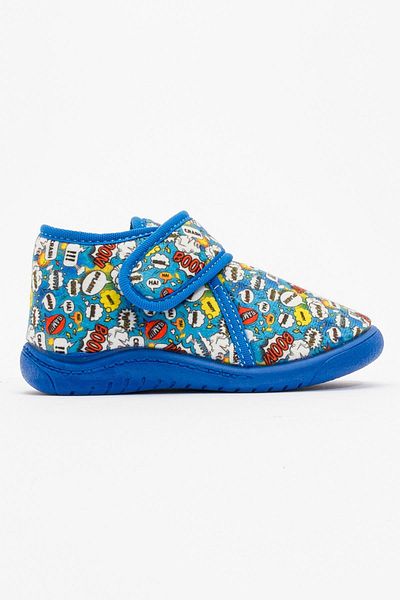 CCWAY AYAKKABI Children's Velcro Home Shoes Sax Blue