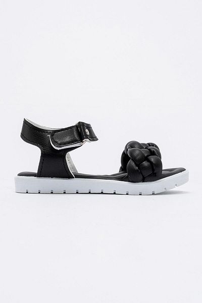 CCWAY AYAKKABI Velcro Braided Children's Sandals 24-29 Black