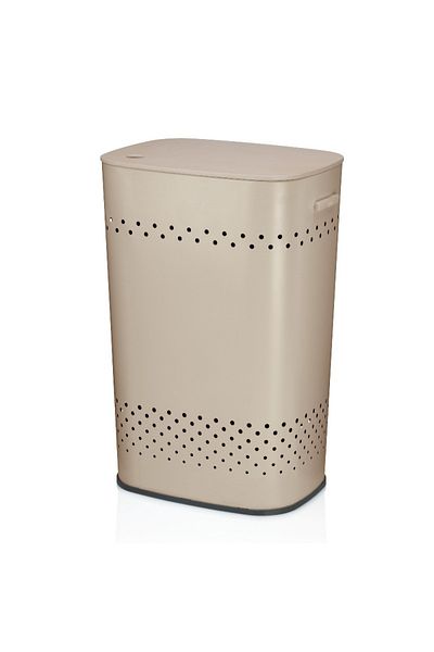 Kela Malaga chair laundry basket beige metal 39.5x29.5x57.5cm