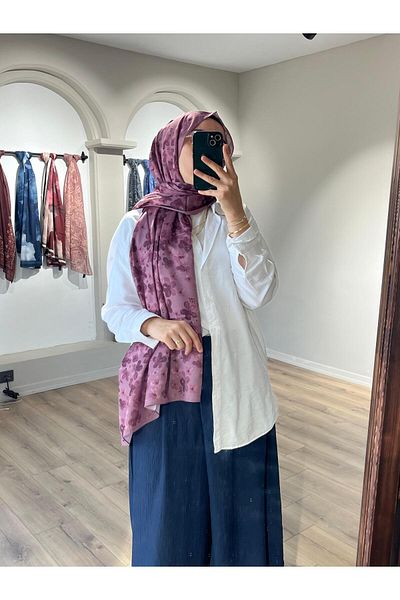 Merwiss Blom Pattern Soft Purple Shawl
