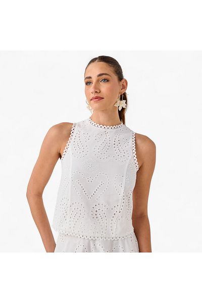 2Xtremz 2Xtremz Schiffli Embroidered Sleeveless Top
