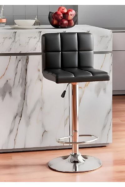 rexa Poundex PU Leather L-Shape Barstool– Adjustable Height, Swivel