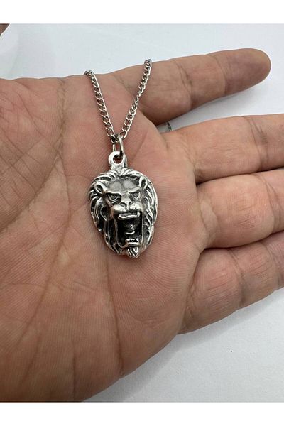 Herşey Nota Majestic Lion – Unisex Necklace with Lion Head Figure (60 cm Chain)