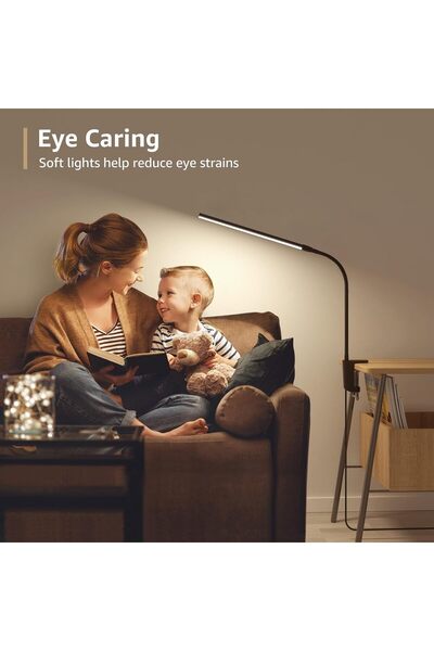 LEPRO Clip-on LED Reading Table Lamp, 3 Color Modes, 10 Brightness Levels, Dimmable, USB, 3000-6500K