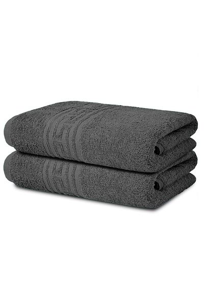 Modis Set of 2 Premium Quality Cotton Bath Towels, Modis, 50X90 cm, Black