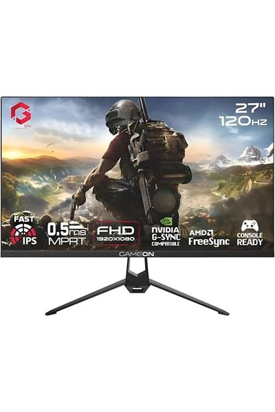 GAMEON 27 Inch Gaming Monitor - FHD 1080P Computer Monitor 120Hz IPS 1ms Monitors - 16:9 Wide IPS ga