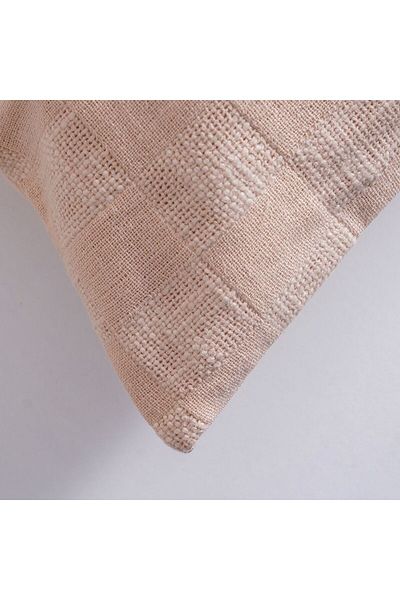 Danube Home Gleam Dyed Woven Cushion Cover - Peach - 45x45 cm | Cotton Couch Pillow Cover
