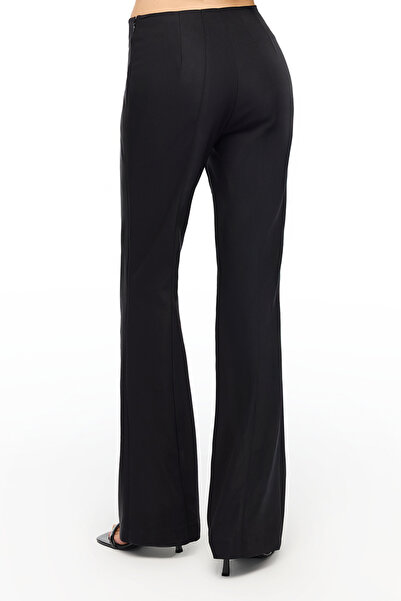 Perspective Black Dellas Slim Fit High Waist Trousers