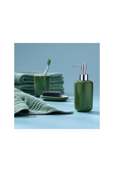 Kela Isabella green ceramic leaf soap dish 13.5x8.5x2.0cm
