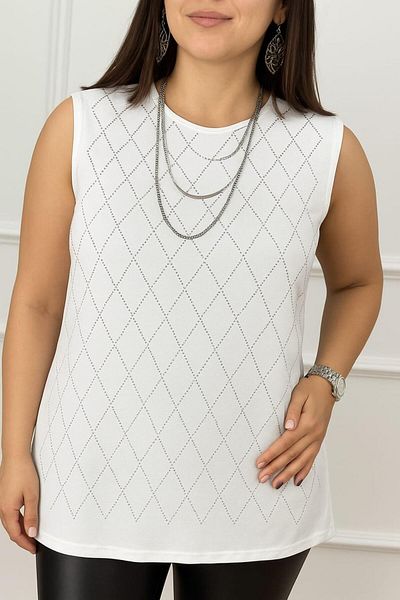 GÖZAY GROUP Baklava Patterned Sleeveless Women's Undershirt