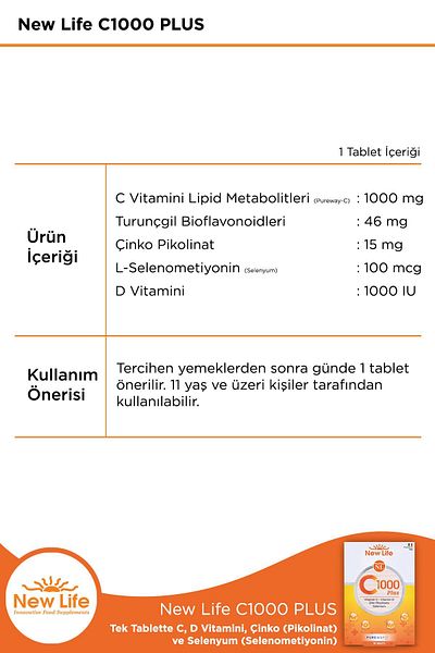 New Life C 1000 Plus 30 Tablets 2 Pieces