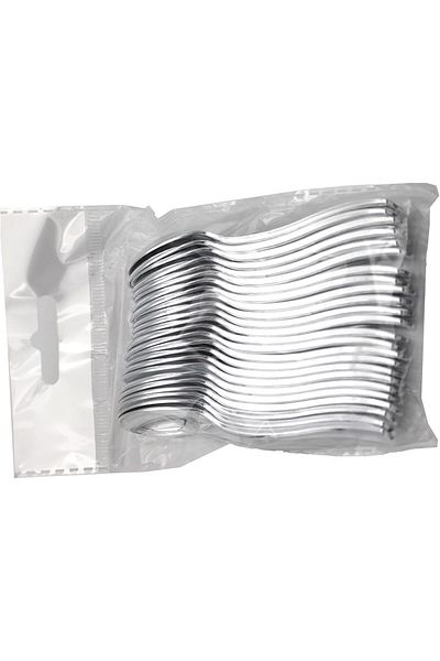 Ideal Pack Silver Plastic Spoons – 100PCS Heavy Duty Disposable Cutlery Set