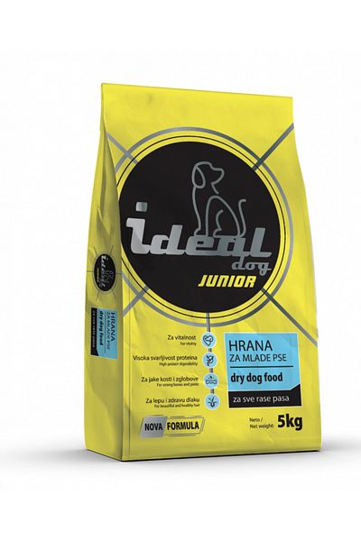 Gebi IDEAL DOG ​​JUNIOR 5Kg - Hrană uscată pentru câini tineri, Mix complet pentru toate rasele și mărimile