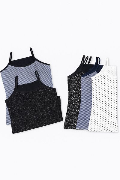 Katia&Bony Girl's 5-Piece Star Patterned Undershirt Multicolor