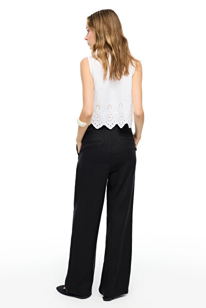 Perspective Linen High Waist Wide Leg Pants