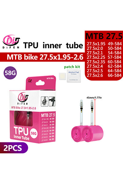 Choice بريستا صمام 45 مللي متر DF 27.5x1.95-2.6 2 قطعة Difen تي بي يو دراجة نارية الأنبوب الداخلي كاميرا 29 26 27.5 29x1.95 2.0