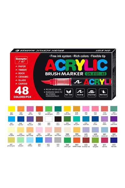 Choice 48 Colors 12-120 Colors Acrylic Paint Pens Markers Brush Tip Paint Markers For Rock Painting Wood Ca