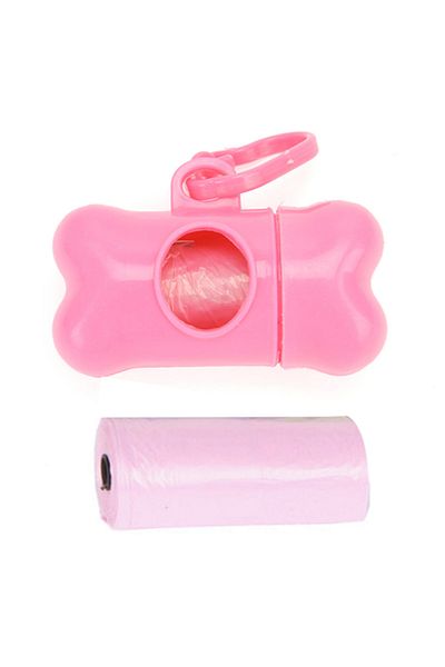 Ropet Set of 2 rolls x 15 waste bags and dispenser, for dogs and cats, Pink