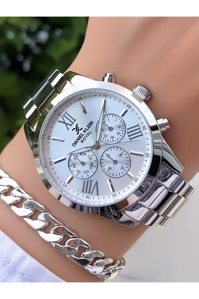 Daniel Klein Orijinal Büyük Kasa Su Geçirmez Kadın Kol Saati Gümüş Renk Çelik...