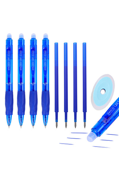 Choice ZXB-040201-Set2 4 أقلام جل قابلة للمسح بالضغط باللونين الأسود والأزرق ...
