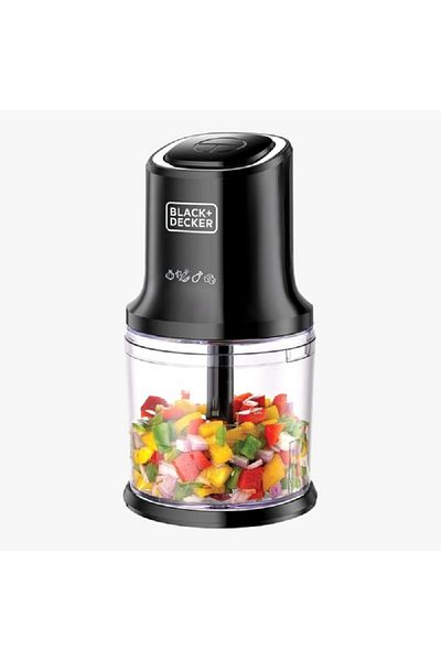 BLACK Decker 500W 4-Blade Vertical Chopper Black and Clear