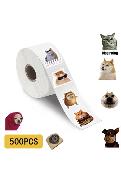 Choice 500PCS 500PCS Cartoon Cute Animals Dog Cat Roll Sticker Funny Coffee DIY Loptop Luggage Guitar Kawai