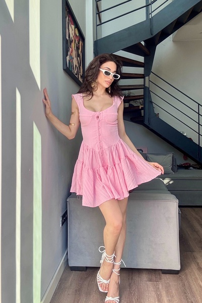 Eka Women's Pink Button Short Jumpsuit 1006-0495