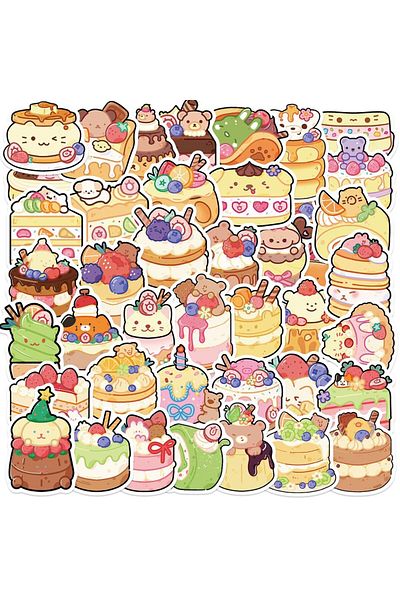 Choice 50PCS Cute Cartoon Desserts Cakes Sushi Graffiti Stickers for Bicycle Hand Account Pencil Case De...
