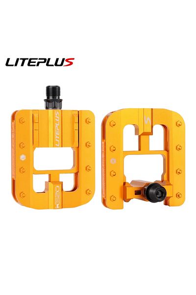 Choice 520 Pedal-Gold LITEPLUS Folding Bicycle Pedals Foldable Pedals Bicycle Aluminum Alloy Pedals Anti-sk