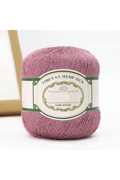 Choice 17 Luoshen Rose 200g Cotton Linen Lace with Sequin Yarn, Cotton Linen Hand Woven Crochet Hollow Summ