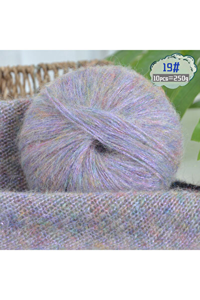 Choice كيس كبير من خيوط صوف الموهير اللامعة الملونة من مونيه، لون بنفسجي، وزن...