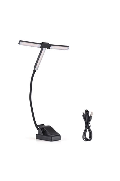 Choice black Music Score Light with Clamp T Shape Foldable Lamp 51 LED Beads 4 Color Temperatures 12 Bright