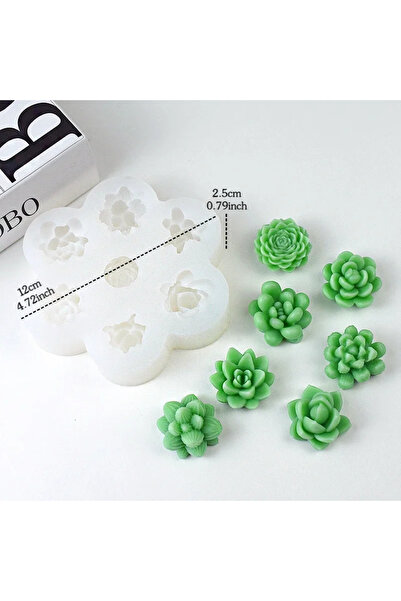 Choice قالب شمعة مكون من 7 قطع على شكل زهور عصارية ثلاثية الأبعاد على شكل صبار وزهرة اللوتس والورد قالب صابون من الجبس يمكنك صنعه بنفسك قالب شوكولاتة.