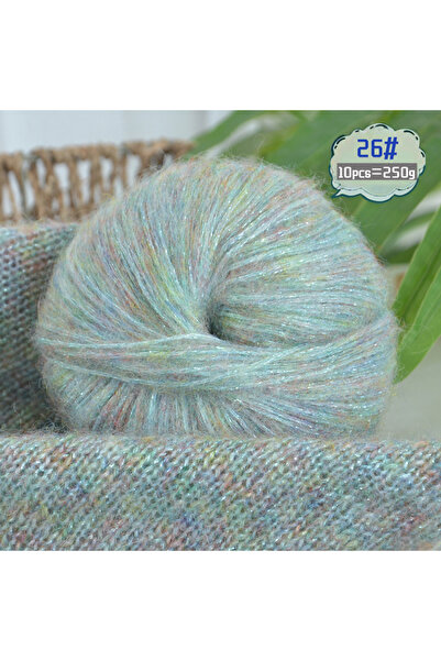 Choice 26 كيس كبير من خيوط الصوف الموهير اللامعة الملونة باللون الأخضر المائي...