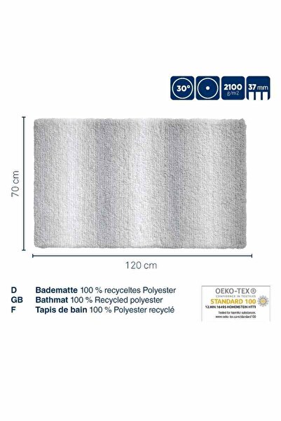 Kela Ombre bath mat 120x70 cm ice blue polyester