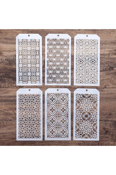 Choice 12 by 24 cm 6 PCS DIY Craft Poppy Tropical Leaf Stencil for DIY Scrapbooking Stamping Album Crafts D