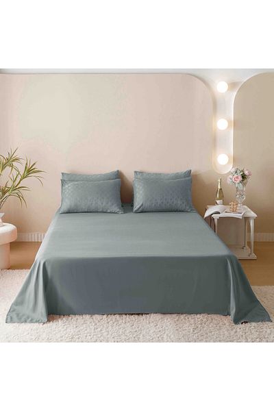 CHIRASO CHIRASO Jacquard & Finet Linen, Sheet 230x250cm, Duvet Cover, 4 Pillowcases