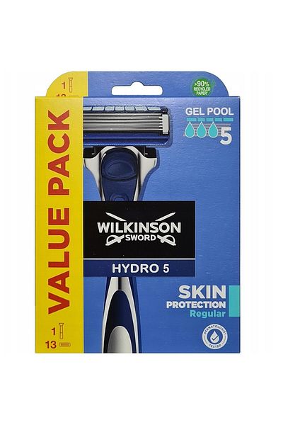 Wilkinson Sword Hydro 5 Protection Regular Razor Set, Men, 13 Refills Included