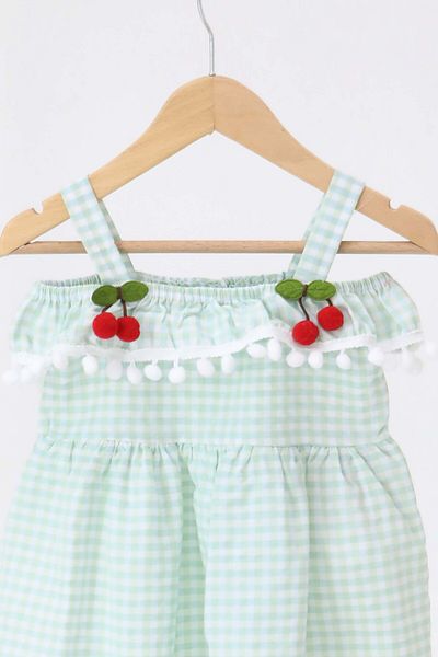 TOFİSA Girl's Mint Cherry Dress - 27164