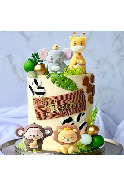 Choice 24pcs Cute Jungle Baby Shower Cake Decor Safari Animals Foam Ball Birthday Cake Decor Wild Giraffe M
