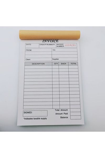 Choice 1pc 1pc (30 Sets) Handheld 3-Part Carbonless Invoice Book with Yellow & Pink Copies Work Orders Invo