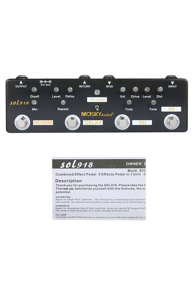 Choice SOL918 MOSKY SOL918 5-in-1 Multi Effect Pedal Combined Effect Guitar Pedal True Bypass Multi-in-one