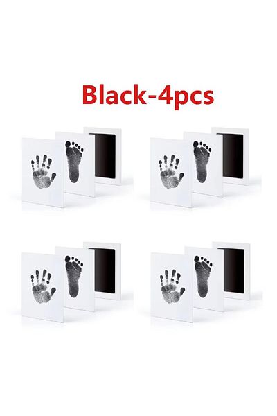 Choice C14-Black 4pcs Environmental-friendly Baby Care Non-Toxic Baby Handprint Footprint Imprint Kit Baby