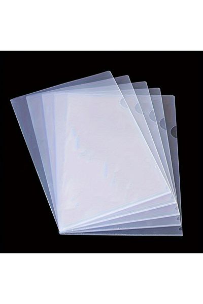 Choice Transparent 30 Pack PVC L-Shaped A4 Document Folders, Transparent File Envelopes for Office and Home