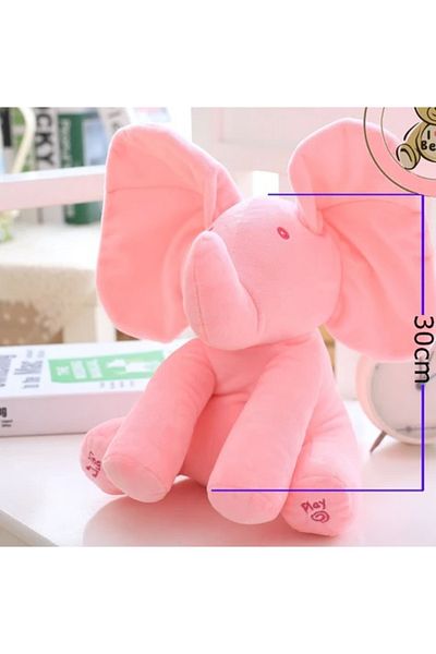 K KATHODE Plush Toy, Elephant Cuckoo Boo, Sings and Moves Its Ears, Pink K Kathode