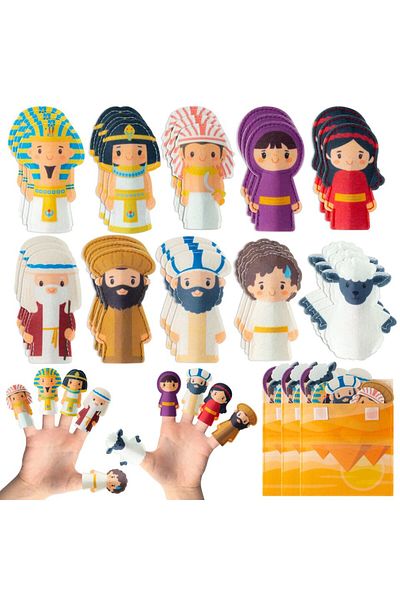 Choice PassoverLQ-W059B Passover Felt Finger Puppets Passover Storytelling Role Play Finger Puppet with Sce